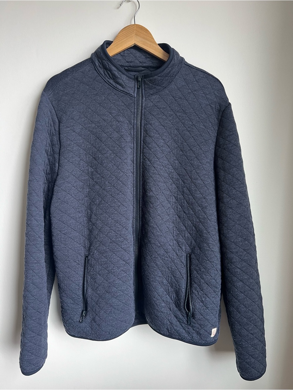 Marine Layer Quilted Full-Zip Sweater Jacket - Navy